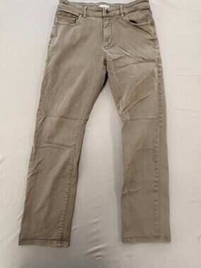 DL1961 Avery Modern Straight Men 33x32 Gray Cotton Stretch Chino Pants